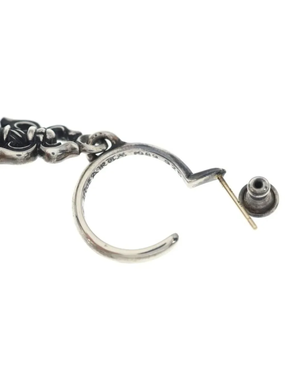 Chrome Hearts No 5 Dagger Hoop Earrings Silver